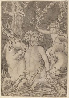 Triton Carrying a Child, c. 1507. Creator: Nicoletto da Modena
