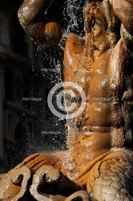 Triton Fountain, Piazza Barberini, Rome, Italy, 2009.  Creator: LTL.