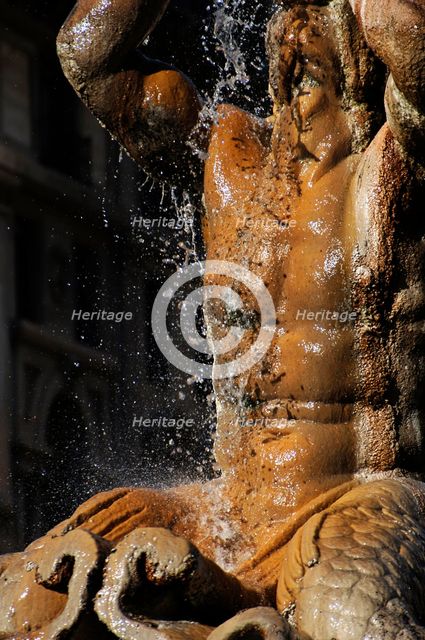 Triton Fountain, Piazza Barberini, Rome, Italy, 2009.  Creator: LTL.