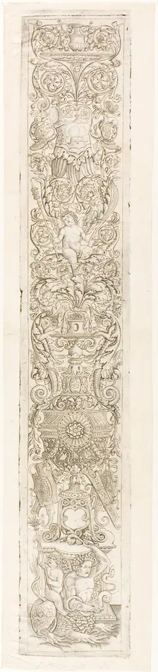 Triton Ridden by a Child, plate one of Twelve Ornament Panels, c.1505-20. Creator: Giovan Pietro Birago
