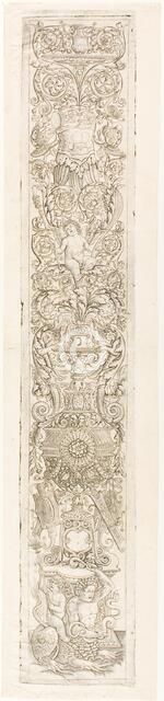 Triton Ridden by a Child, plate one of Twelve Ornament Panels, c.1505-20. Creator: Giovan Pietro Birago.