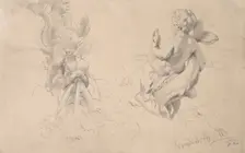 Tritons From The Nymphenburg Park, 1852. Creator: Adolph Menzel