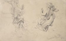 Tritons From The Nymphenburg Park, 1852. Creator: Adolph Menzel