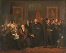 Triumvirate Assuming Power in the Name of the Prince of Orange, 21 November 1813, c.1828. Creator: Jan Willem Pieneman