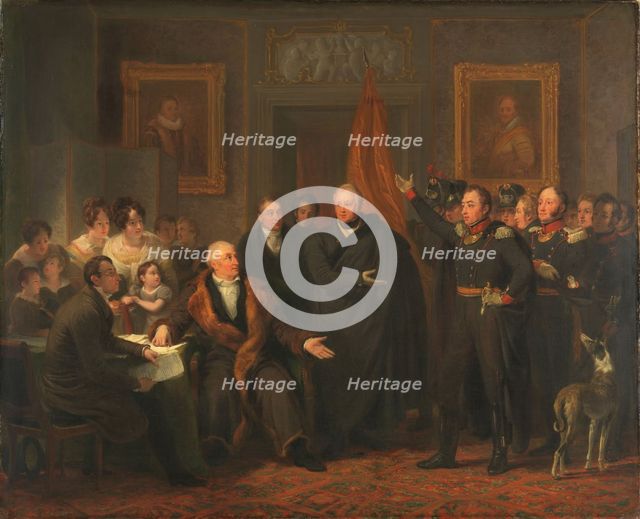 Triumvirate Assuming Power in the Name of the Prince of Orange, 21 November 1813, c.1828. Creator: Jan Willem Pieneman.