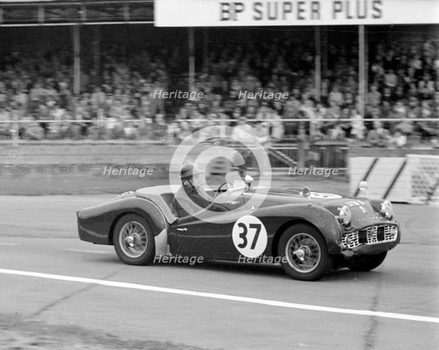 Triumph TR3A, R.J.E. Dangerfield. B.A.R.C. event at Goodwood 1959. Creator: Unknown.
