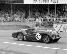 Triumph TR3A, R.J.E. Dangerfield. B.A.R.C. event at Goodwood 1959. Creator: Unknown