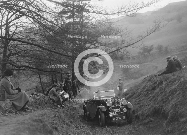 Triumph competing in the MG Car Club Abingdon Trial/Rally, 1939. Artist: Bill Brunell.