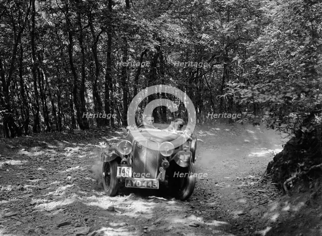 Triumph competing in the B&HMC Brighton-Beer Trial, Fingle Bridge Hill, Devon, 1934. Artist: Bill Brunell.