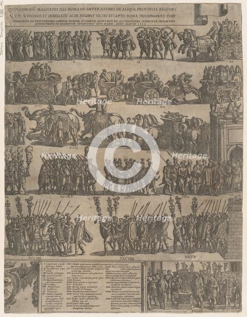 Triumph of a Roman Emperor (left side), 1603. Creator: Antonio Tempesta.