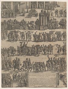 Triumph of a Roman Emperor (left side), 1603. Creator: Antonio Tempesta