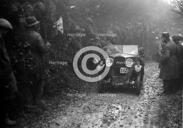 Triumph of BA Roy competing in the MCC Exeter Trial, 1930. Artist: Bill Brunell.
