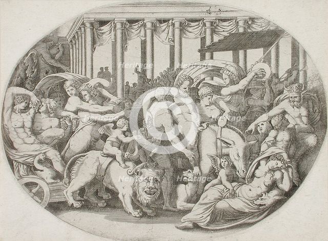 Triumph of Bacchus, 1543. Creator: Enea Vico.
