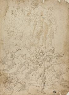 Triumph of Bacchus, Archers Shooting at a Herm, and Other Studies, n.d. Creator: Unknown