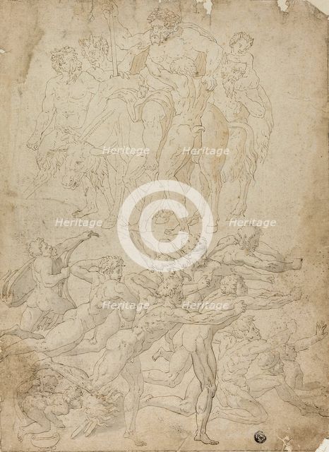Triumph of Bacchus, Archers Shooting at a Herm, and Other Studies, n.d. Creator: Unknown.