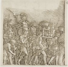 Triumph of Caesar: Soldiers Carrying Trophies, c.1495. Creator: School of Andrea Mantegna