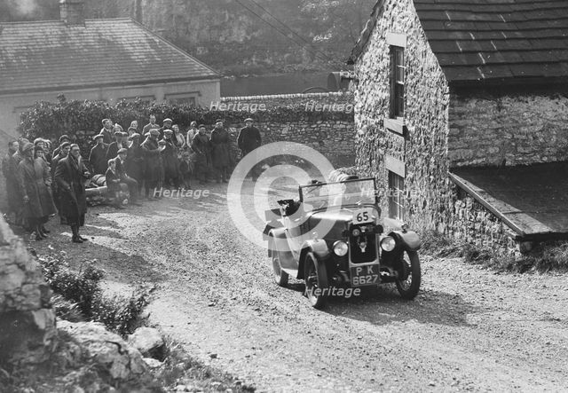 Triumph of FA Thatcher competing in the MCC Sporting Trial, 1930. Artist: Bill Brunell.