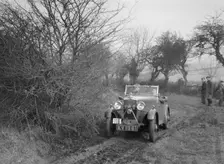 Triumph of GJN Hall at the Sunbac Colmore Trial, near Winchcombe, Gloucestershire, 1934. Artist: Bill Brunell