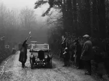 Triumph of J Wallis competing in the MCC Exeter Trial, 1930. Artist: Bill Brunell