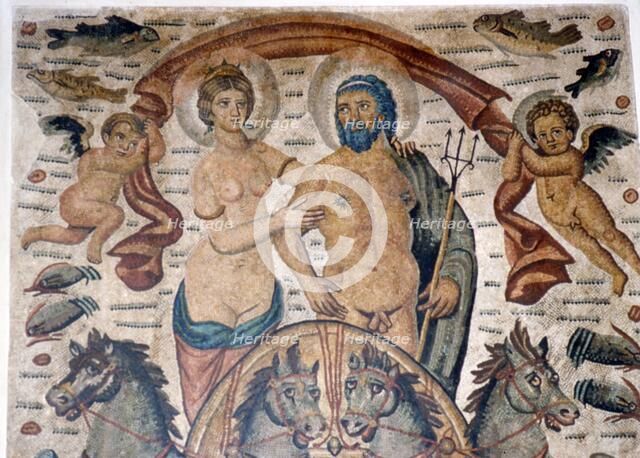 Triumph of Neptune and Amphitrite, Roman mosaic, early 4th century. Artist: Unknown.