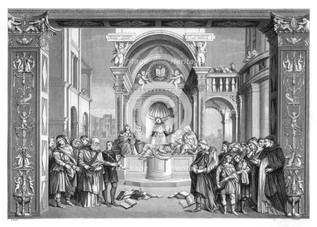 'Triumph of St Thomas Aquinas over the Heretics', 1489-1491 (1870).Artist: Perrichon