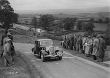Triumph saloon of KN Smith competing in the South Wales Auto Club Welsh Rally, 1937 Artist: Bill Brunell