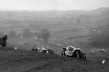Triumph Southern Cross and MG Magnette at the MG Car Club Rushmere Hillclimb, Shropshire, 1935. Artist: Bill Brunell