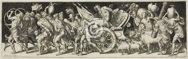 Triumphal March, from Combats and Triumphs, 1550/1572. Creator: Etienne Delaune.