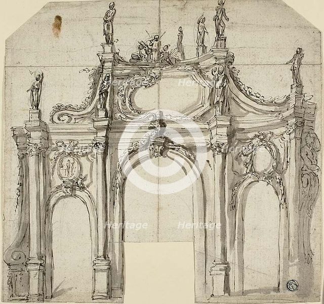 Triumphal Arch, 1600/99. Creators: Unknown, Agostino Mitelli.