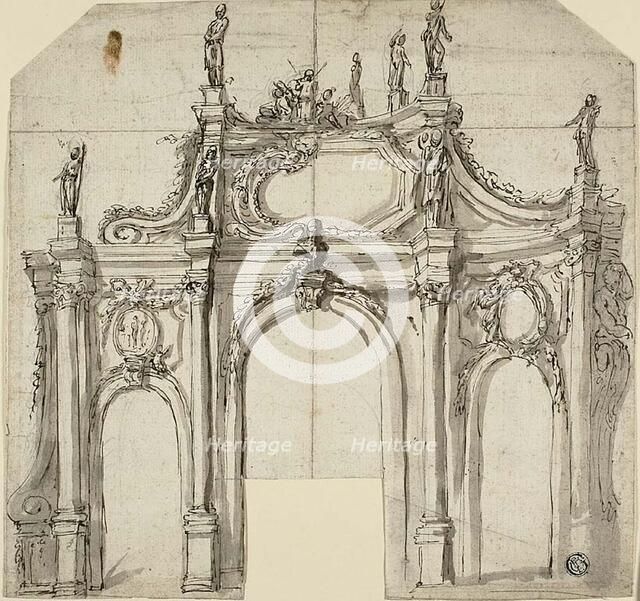 Triumphal Arch, 1600/99. Creators: Unknown, Agostino Mitelli.