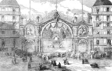 Triumphal Arch at the Victoria-Avenue, Place de l'Hotel de Ville - from a photograph by Richebourg, Creator: Unknown