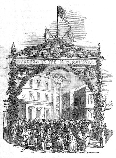 Triumphal Arch, Barnstaple-Bridge, 1854. Creator: Unknown.