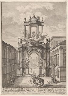 Triumphal arch erected by the foreign merchants of Vienna for the marriage of Joseph..., after 1699. Creator: Johann Adam Delsenbach