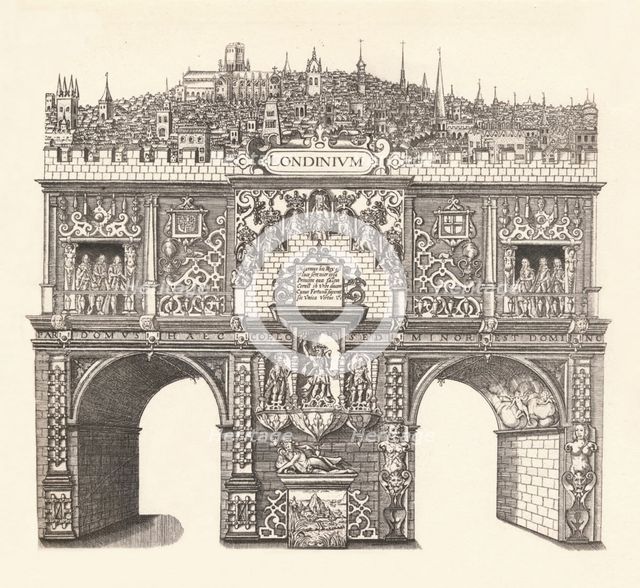 'Triumphal Arch Erected in Honour of King James's Entrance into and passage through London', 1604, ( Artist: Stephen Harrison.