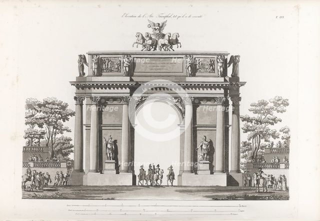 Triumphal Arch. From: Recueil des façades des principaux monuments construits à St.-Pétersbourg, 180 Artist: Thomas de Thomon, Jean François (1754-1813)