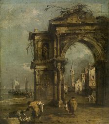 Triumphal Arch in Venice, c1740-1790. Creator: Francesco Guardi