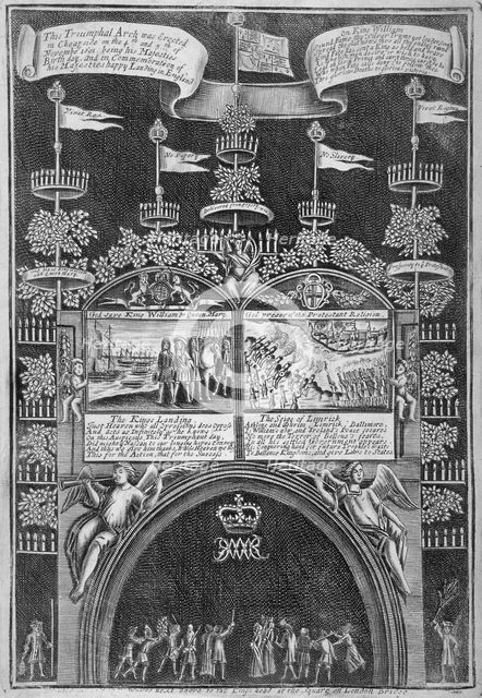 Triumphal arch on Cheapside, City of London, 1692. Artist: Anon