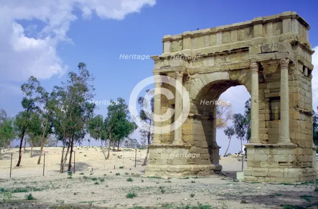 Triumphal Arch, Sbeitla, Tunisia.  Creator: Vivienne Sharp.