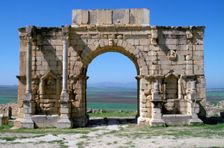 Triumphal arch, Volubilis, Morocco. Creator: Vivienne Sharp
