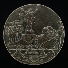 Triumphal Car with Greece, Trebizond, and Asia [reverse], c. 1480. Creator: Bertoldo di Giovanni