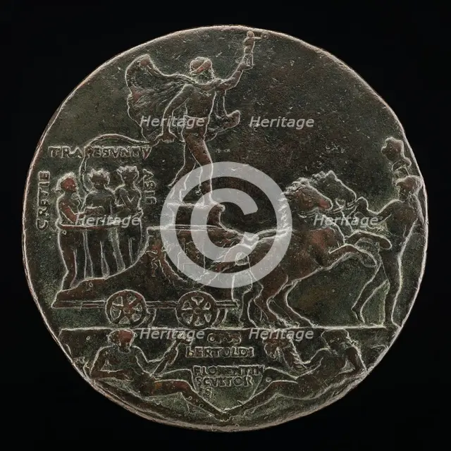 Triumphal Car with Greece, Trebizond, and Asia [reverse], c. 1480. Creator: Bertoldo di Giovanni.