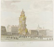 Triumphal chariot for Santa Rosalia, 1778. Creator: Louis Ducros