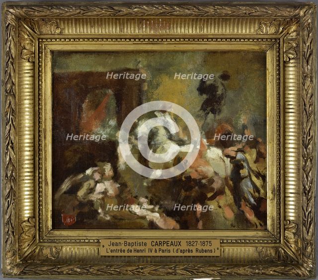 Triumphal entry of Henri IV into Paris, after Rubens, c.1858. Creator: Jean-Baptiste Carpeaux.