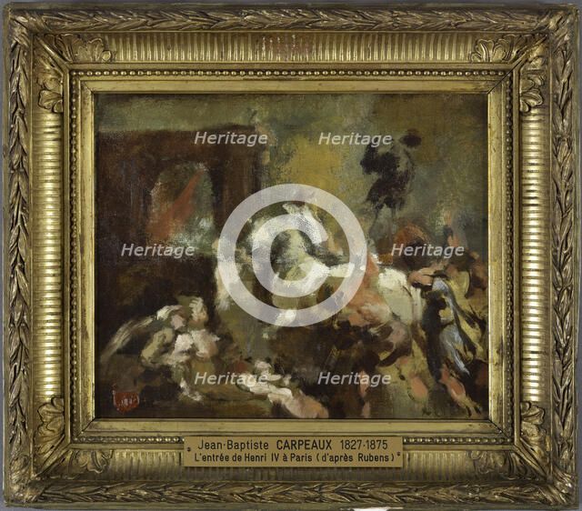 Triumphal entry of Henri IV into Paris, after Rubens, c.1858. Creator: Jean-Baptiste Carpeaux.