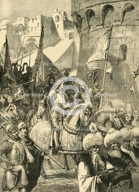 'Triumphal Entry of Richard I. and Philip Augustus Into Acre', (1191), 1890.  Creator: Unknown.