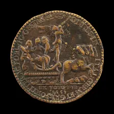 Triumphal Procession of Fame with Abundance and Victory [reverse], 1552. Creator: Etienne Delaune