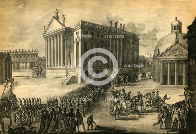 Triumphant entry of the French into the city of Berlin, 27 October 1806, (1921). Creator: Pierre Adrien Le Beau.