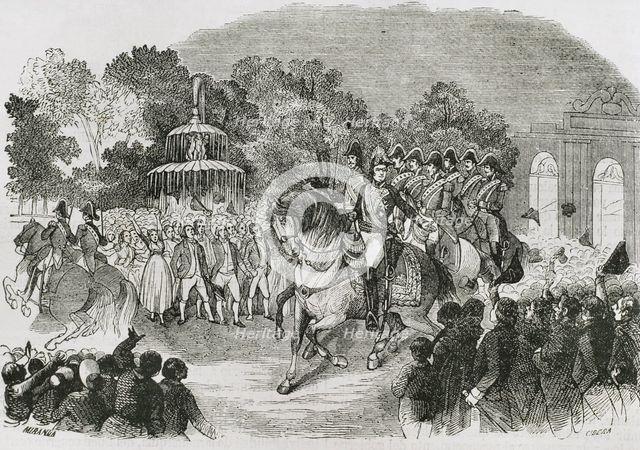  Triumphant entry of Ferdinand VII as King of Spain in Madrid, March 24, 1808, (1853). Creators: Miranda, Ildefonso Cibera.