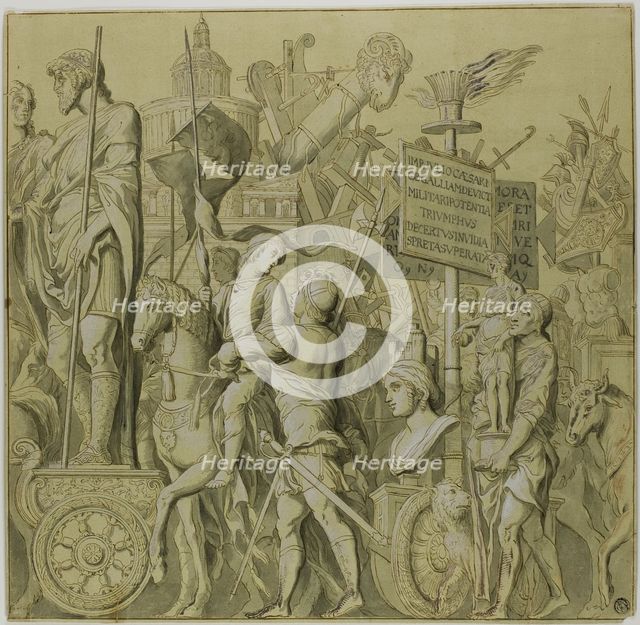 Triumphs of Julius Caesar: Canvas No. II, 18th century. Creator: Unknown.
