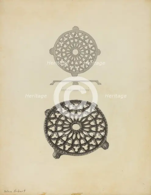 Trivet, c. 1940. Creator: Helen Hobart.